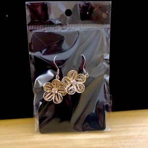 925 Chilean silver earrings with hand bread details